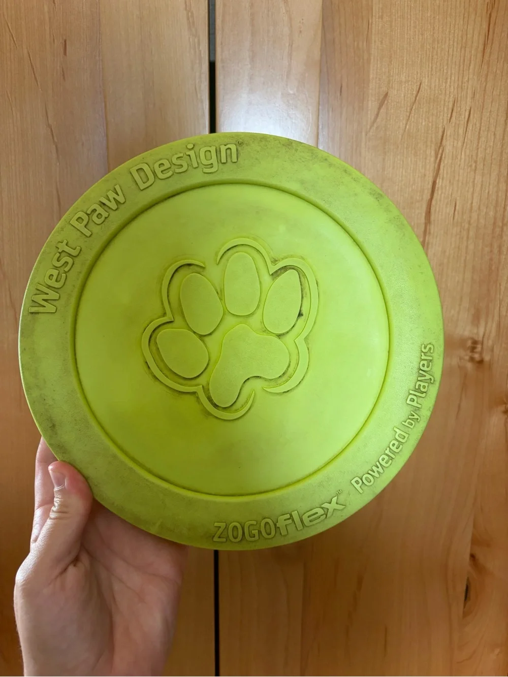 West Paw Design zogoflex green dog frisbee